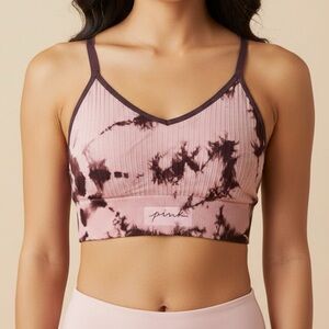 PINK Victoria's Secret Tie-Dye Ribbed Bralette Sports Bra